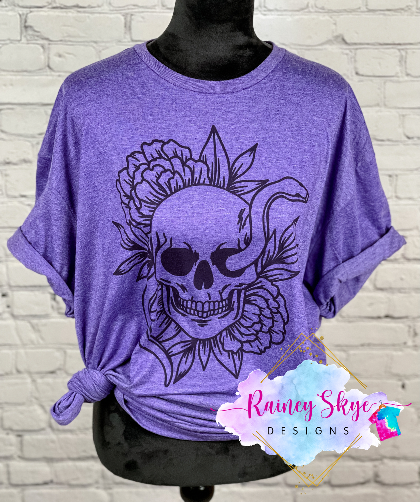 Skull With Snake Sublimation T-Shirt
